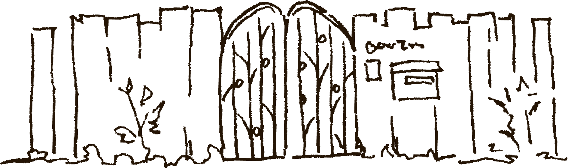 スケッチ画のようなフェンスのイラスト